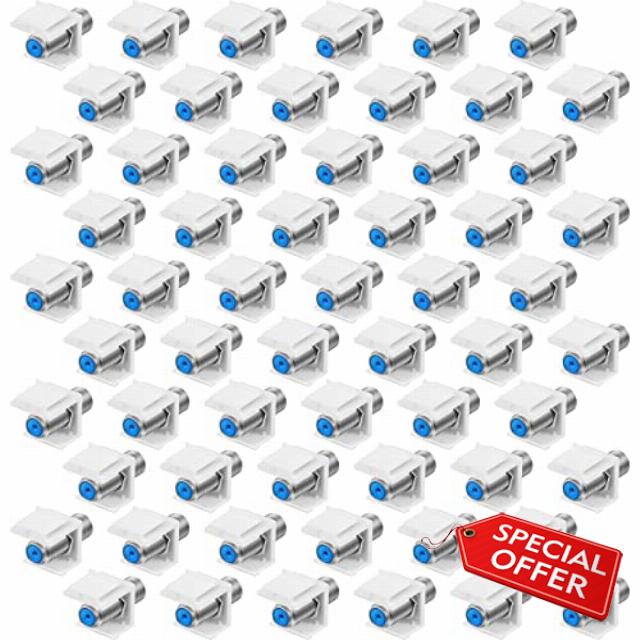 F-Type RG6 Trapezoidal Jack Insert Socket with Blue Inner Core