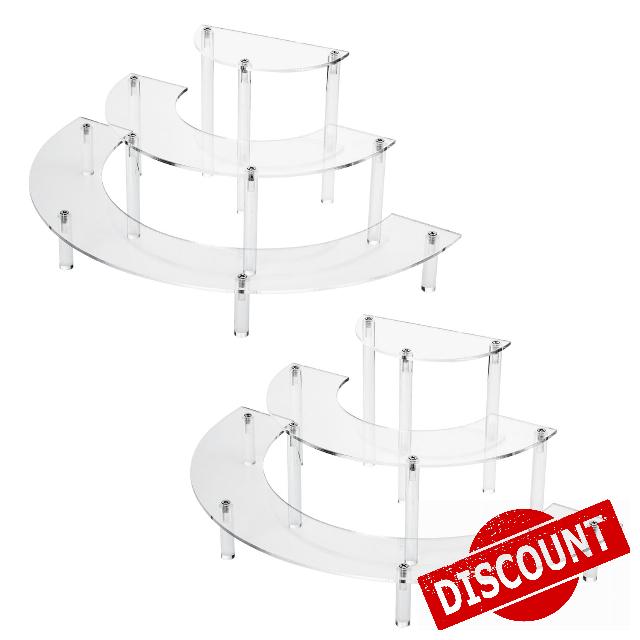 2 Pack Half Moon Acrylic Risers Display Stand for Pop Figure