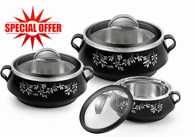 Cello Glitter Insulated Casserole Hot Pot Food Warmer