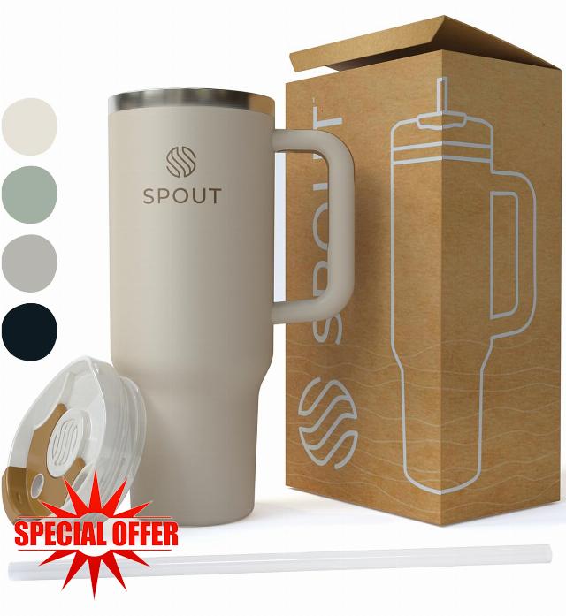 SPOUT 40 oz Tumbler With Handle And Straw