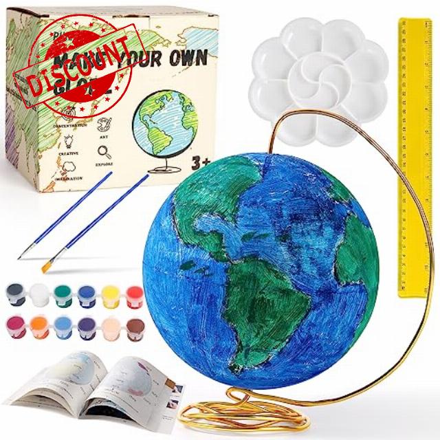 Pllieay Make Your Own Earth Globe! Earth Model Making kit for Study & School Project