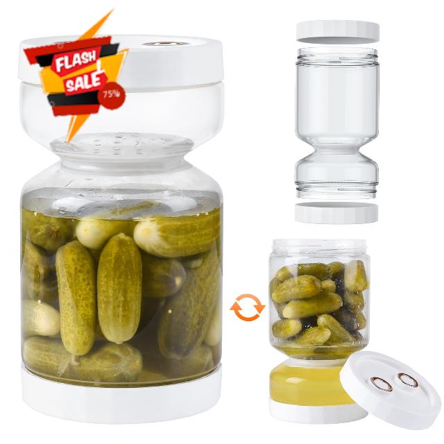 Trtyldt Glass Pickle Jar with Strainer Flip