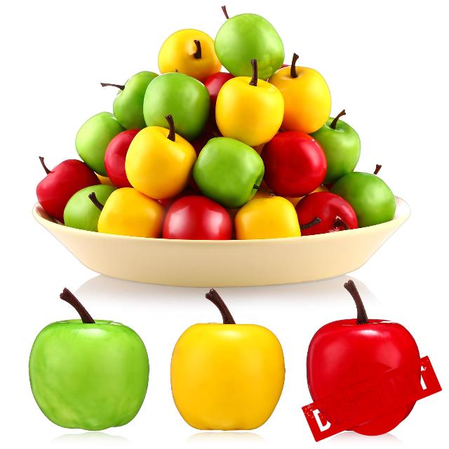 Libima 150 Pcs 1.4 in Artificial Fake Apples Realistic Fake Mini Apple Plastic Apple Rosh Hashana Harvest Festival Autumn Decoration Model Simulation Foam Apple for Teacher Appreciation Week Party