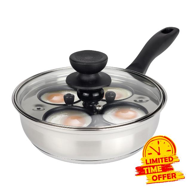 Egg Poacher Pan Stainless Steel Poached Egg Maker