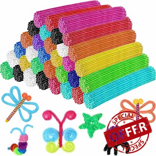 Libima 3800 Pcs Pipe Cleaners Bulk in 20 Colors Pipe Cleaners Craft Supplies 6 mm 12 Inch Assorted Colors Craft Chenille Stems Art Supplies for Kids for DIY Decoration School Home Craft Projects