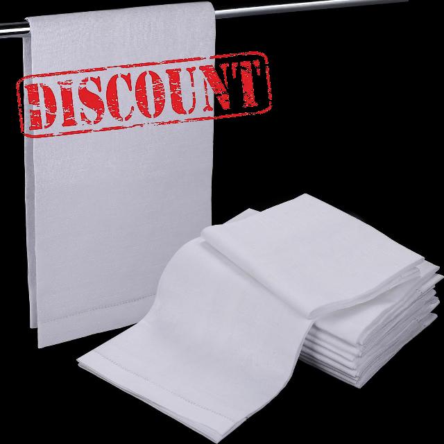 Mixweer 12 Pcs 14" x 22" White Linen Cotton Hand Towels for Bathroom Hemstitched Fingertip Towels Linen Kitchen Towels Dish Towels Tea Towels