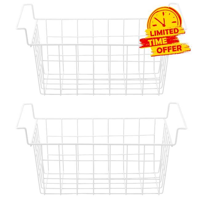 Homics Chest Freezer Organizer Bins 17.5in Metal Wire Storage Baskets