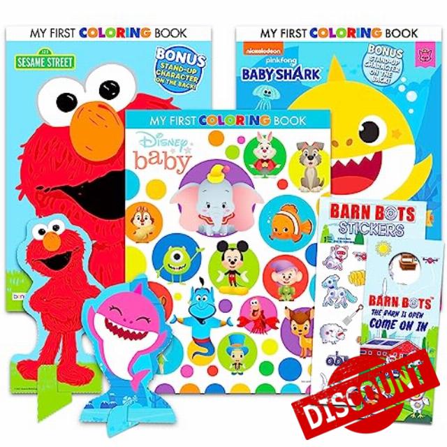 My First Coloring Book Set Ages 1-3 - Jumbo 3 Book Bundle with Mickey Mouse