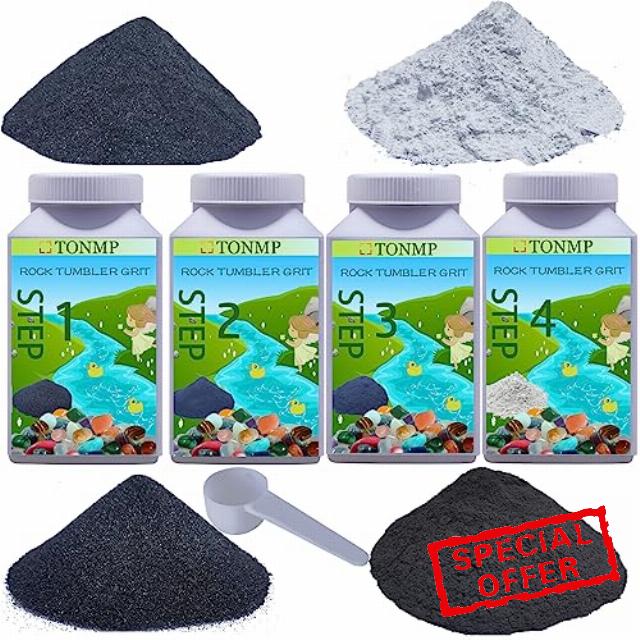 Tonmp 10 LBS Rock Tumbler Grit and Polish Refill Kit Tumbling Grit Media Works with Any Rock Polisher