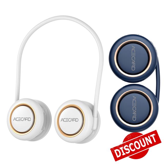 AceCard | Portable Neck Fan| 3000mAh Battery | 9 Hours Battery Life | Bladeless Hanging Neck Fan Rechargeable | Hands Free Personal Fan for Outdoor