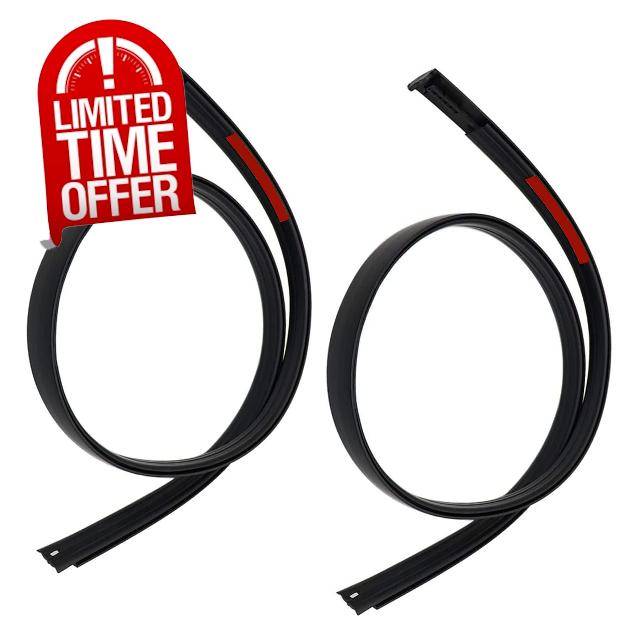 Pair Roof Molding Drip Weatherstrips for Toyota Tundra Crewmax 2007-2021 4 Full Doors
