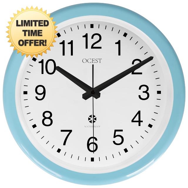 OCEST 12 Inch Large Sealed Outdoor Clock Waterproof ,Waterproof Outdoor Wall Clock,Silent Non-Ticking Battery Operated Quartz Round Clock for Patio
