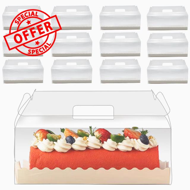 Roppolo 20pcs 11x4.3x4 Inch Big Clear Gable Bakery Gift Boxes with Cardboard