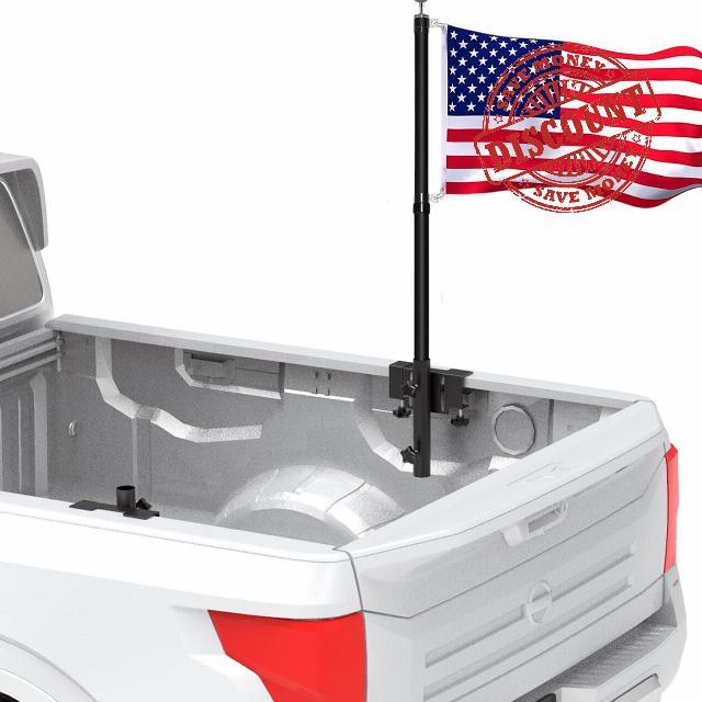NO Drilling Universal Trailer Flagpole Holder in Bed