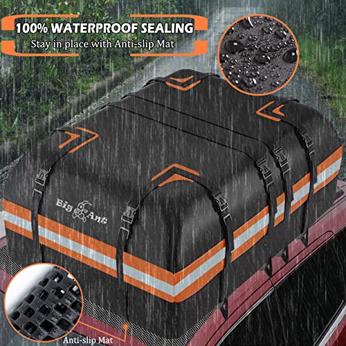 Roof Bag Waterproof Topper Luggage Carriers for All Vehicle with/without Rack Bar Include Anti-Slip Mat