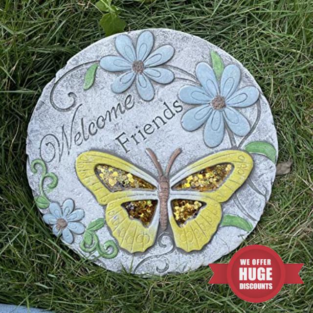 10 Inch Butterfly Stepping Stones Outdoor Decor