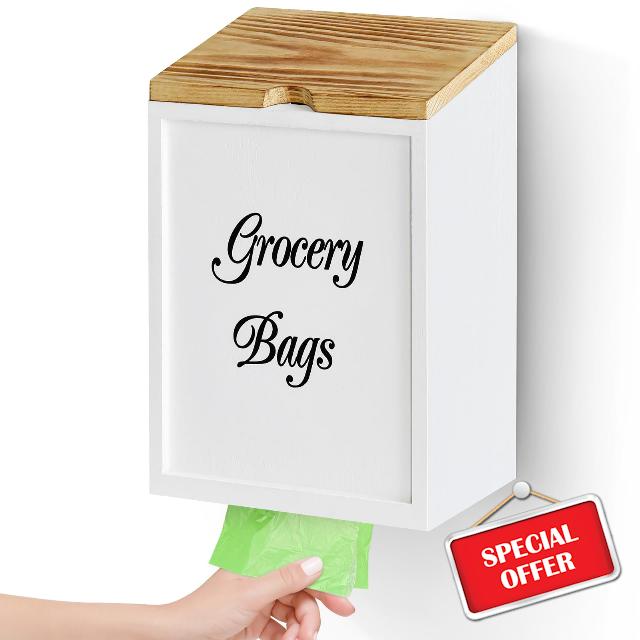 Wooden Grocery Bag Holder