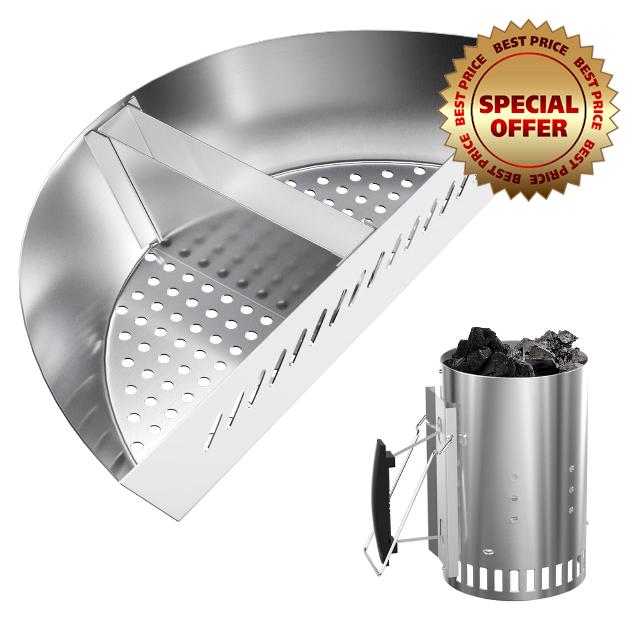 BMMXBI Grill Chimney Starter with Briquette Holder