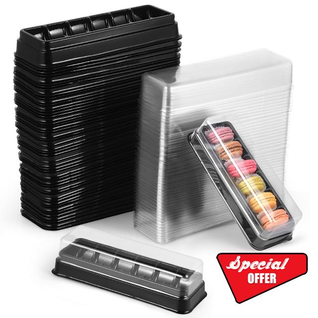 BATTIPAW Macaron Box with Clear Lids