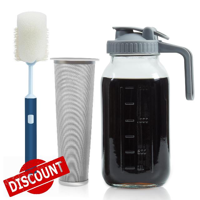 Cold Brew Coffee Maker Mason Jar 64oz