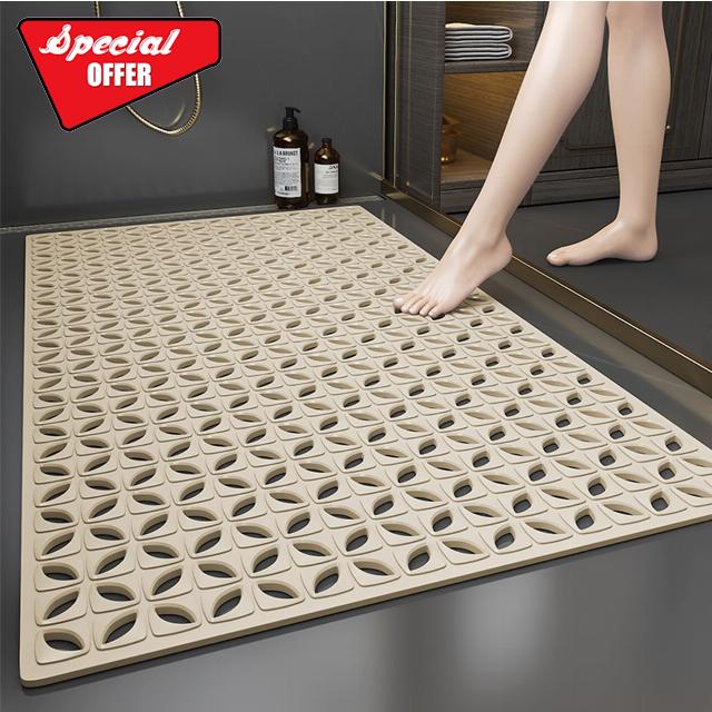 Bathtub Mat Non-Slip Rubber Shower Mat with Drain Holes Suction Cups