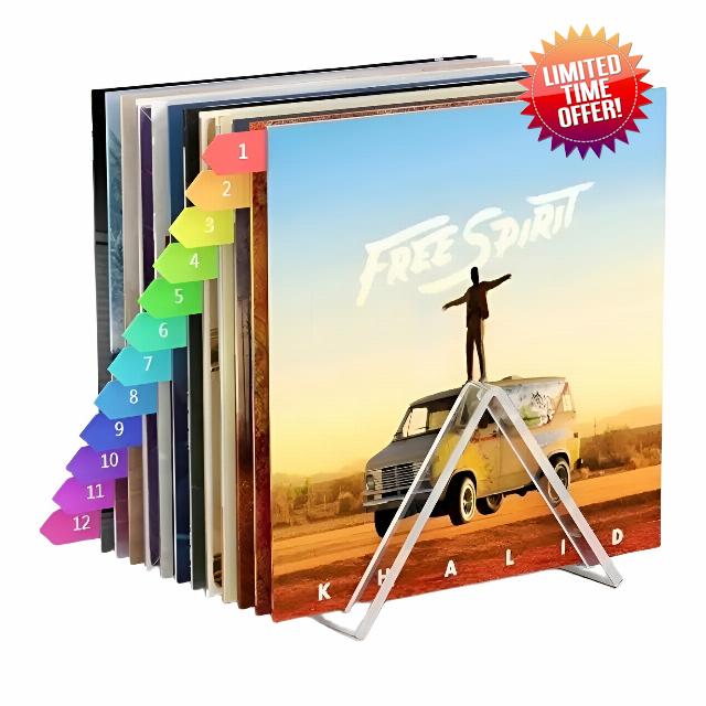 7UYUU Vinyl Record Storage Holder - Display 12-24 Albums