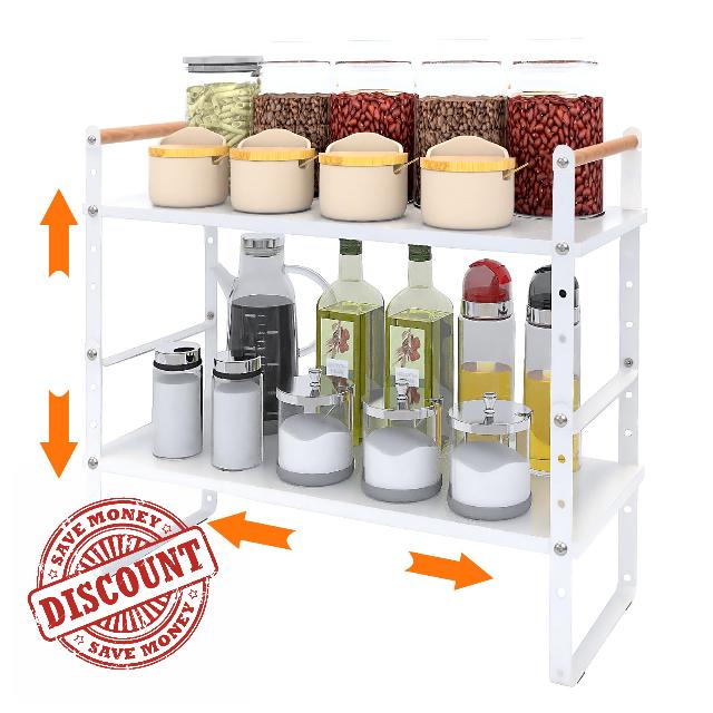 RUILALIFE Expandable Kitchen Cabinet Shelf Organizer