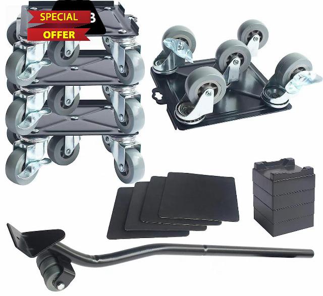 Fojely Large 5 Wheel Heavy Furniture Movers 360°Rotation Wheels 2 Brakes