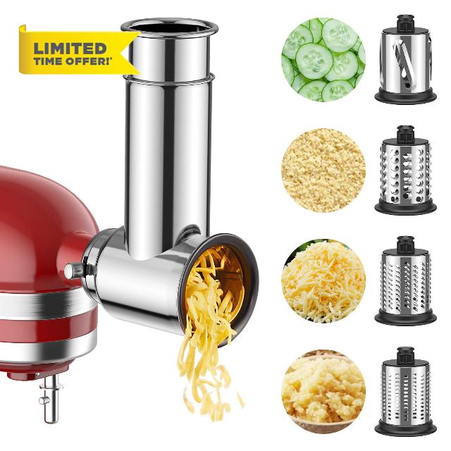 Stainless Steel Slicer/Shredder Attachment for KitchenAid Stand Mixer