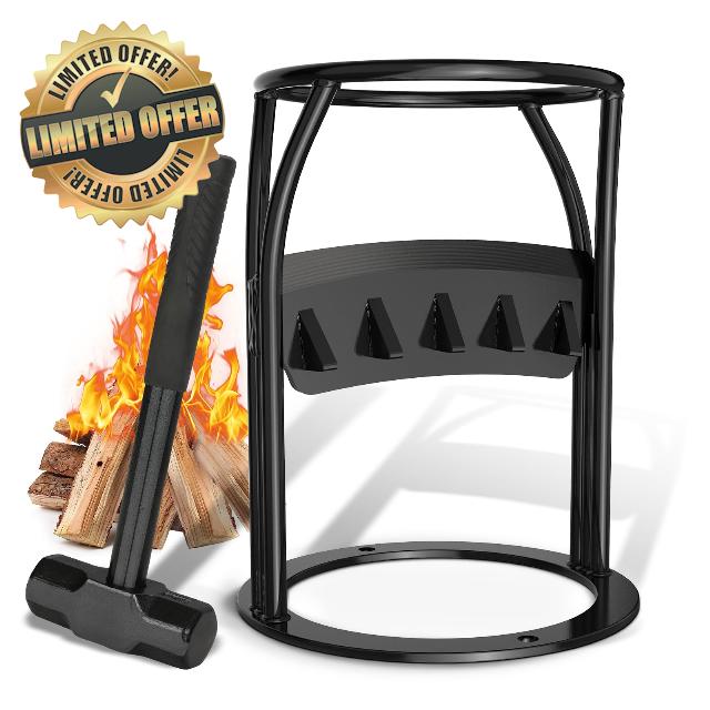Mofeez Log Splitter Kindling Firewood Cracker with Hammer