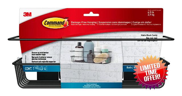 Command Shower Caddy Matte Black with Water Resistant Command Strips