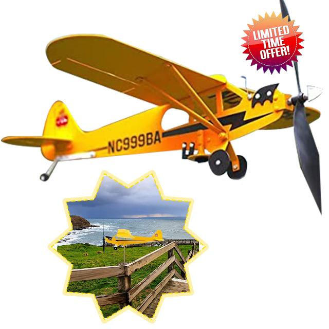 AGSIXZLAN Airplane Piper J3 Cub Airplane Weathervane