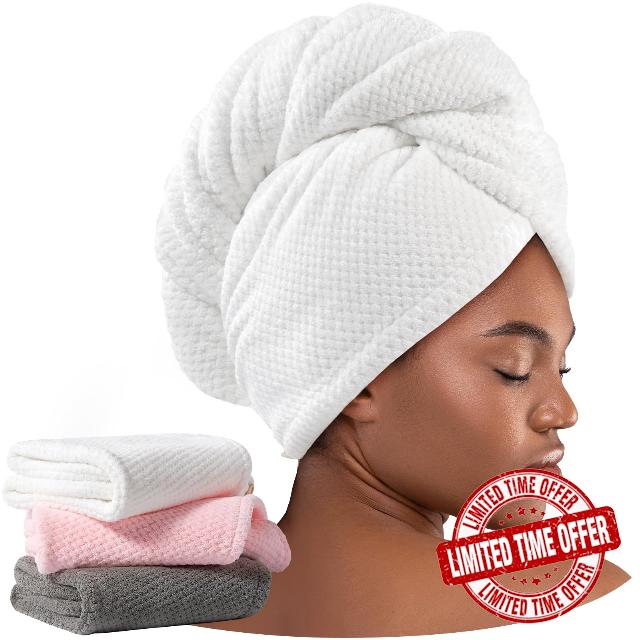 Umisleep 3 Pack Microfiber Hair Towel Wrap for Curly Hair