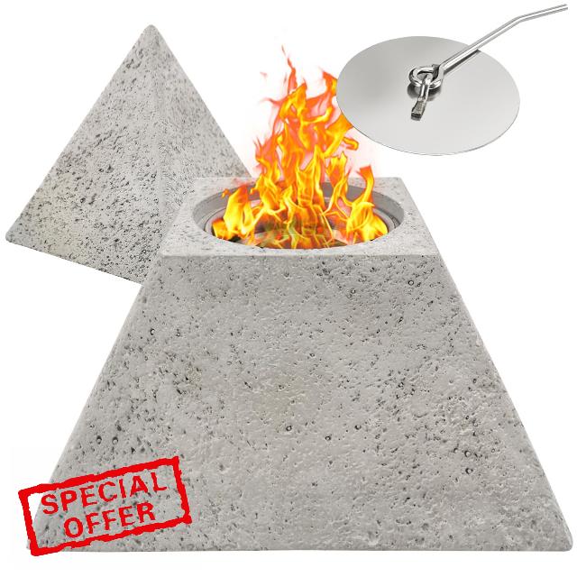 HIOSTAO Pyramid Type Tabletop Fire Pit Smokeless