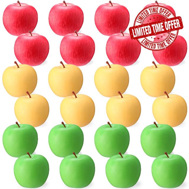 Libima 24 Pieces Artificial Apples Fake Fruit Apple Fall