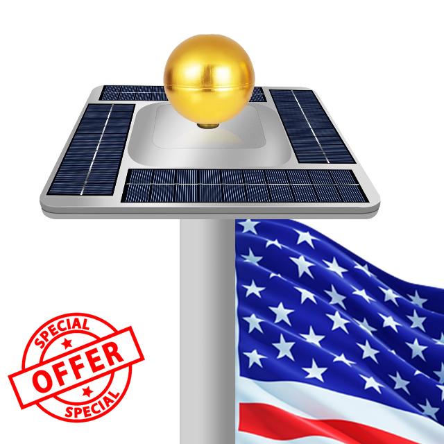 RAYSLIT Flag Pole Solar Light