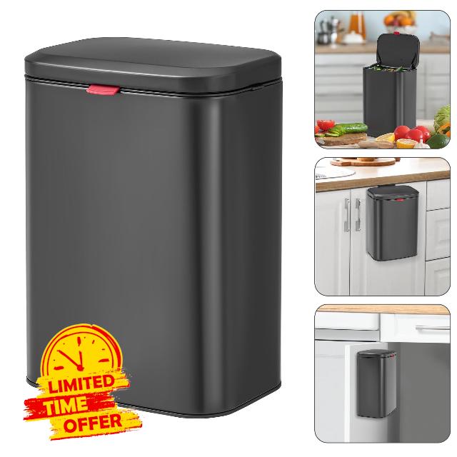 Nunsino Hanging Kitchen Compost Bin 8 Liter / 2.1 Gallon Includes 30 Compostable Bags
