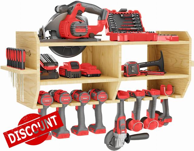 Power Tool Organizer Wall Mount w/ Magnetic Holder
