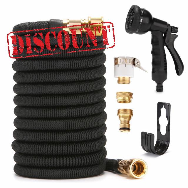 JIANLEI Expandable Garden Hose 3/4 inch Solid Brass Fitting