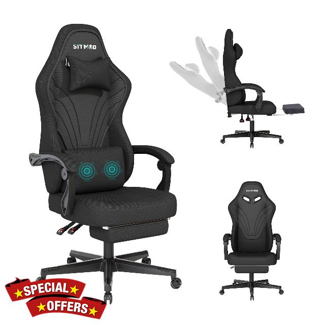 Ulody Gaming Chair with Footrest and Lumbar Support