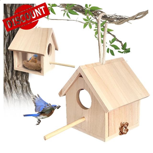 2PC Bird Houses for Outside with Pole Clearance