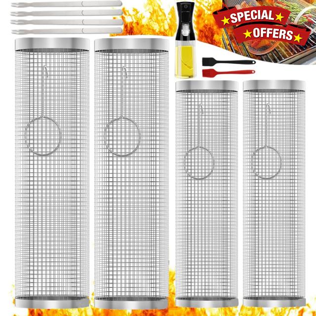 4Pack Rolling Grilling Basket