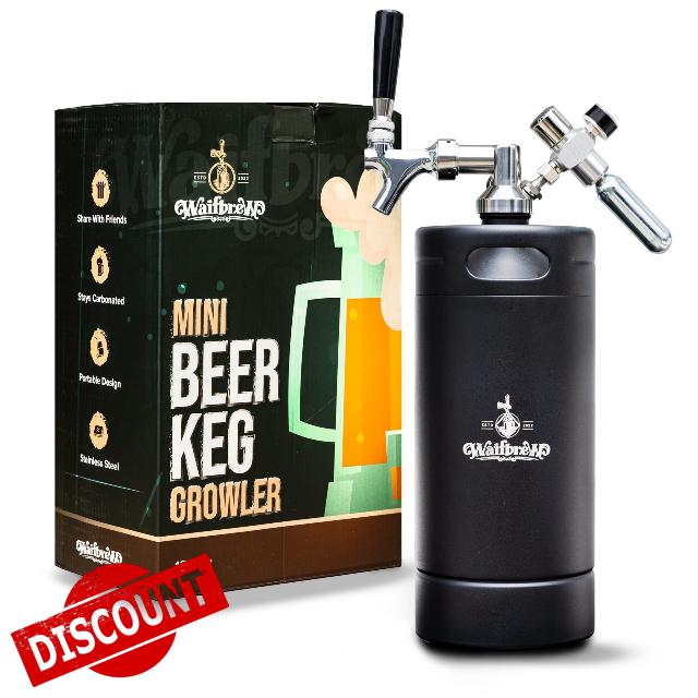 Growler Mini Keg - Beer Keg Growlers for Beer - 128oz Keg Beer Drafting Machine - Stainless Steel Mini Keg Barrel with Keg Cooler Jacket - Beer Growler Keg for Bar or Home - Black Keg