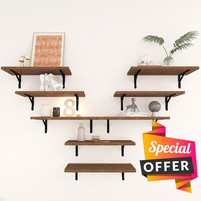 Vidivic Black Floating Shelves