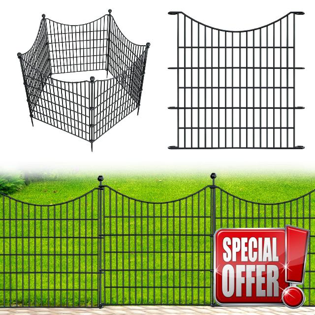 10 Panels No Dig Decorative Outdoor Garden Fence for Yard
