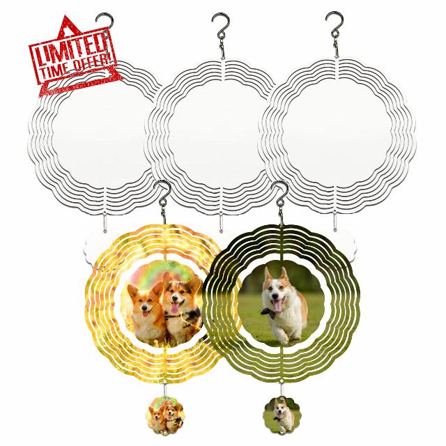 5 Pack 10 Inch Sublimation Wind Spinner Blanks