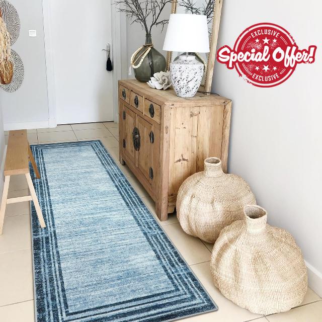 Lahome Modern Bordered Runner Rug