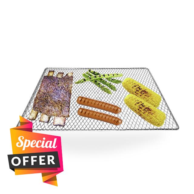 Disposable Grill Topper (12 PACK) - HIGH HEAT RESISTANT - 14x11 inch Rectangular Grill topper for Vegetables & Meats BBQ - Outdoor Barbecue Tray