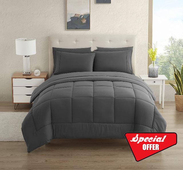 Dorm Room Essentials College Bedding Comforter Set 5 Piece Twin XL Size Bed in a Bag for College Students Boys and Girls