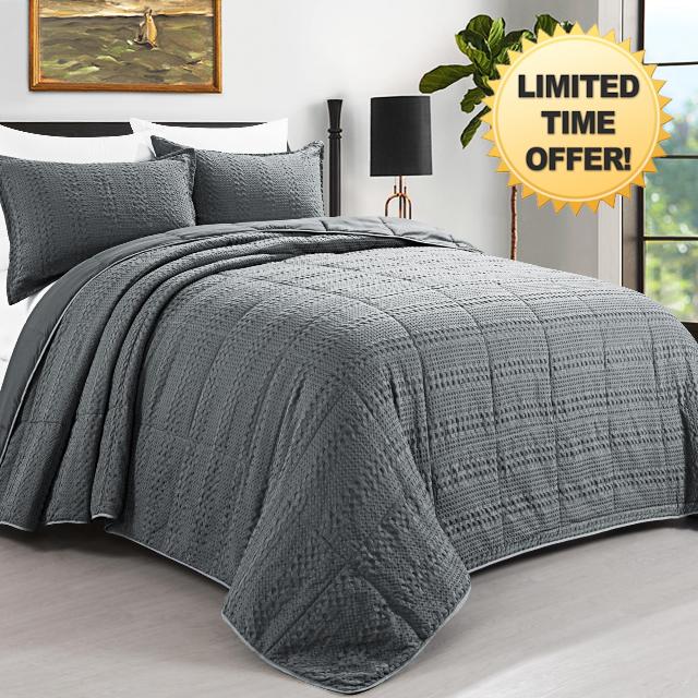 HOMBYS Waffle Weave Oversized King Bedspreads 120x120